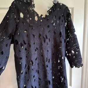 Black lace swim coverup